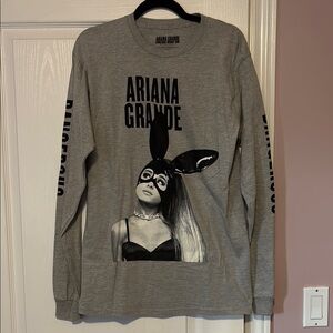 Official Ariana Grande Merch Gray Long Sleeve Shirt